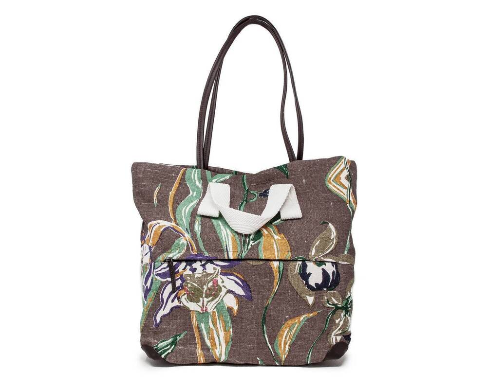 NEW EPICE women's meadow orchids mini shopping bag in clay